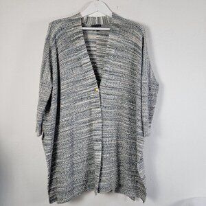 OSKA Womens Textured Knit Striped Cardigan Sweater Jacket Size 1 Cotton Blend